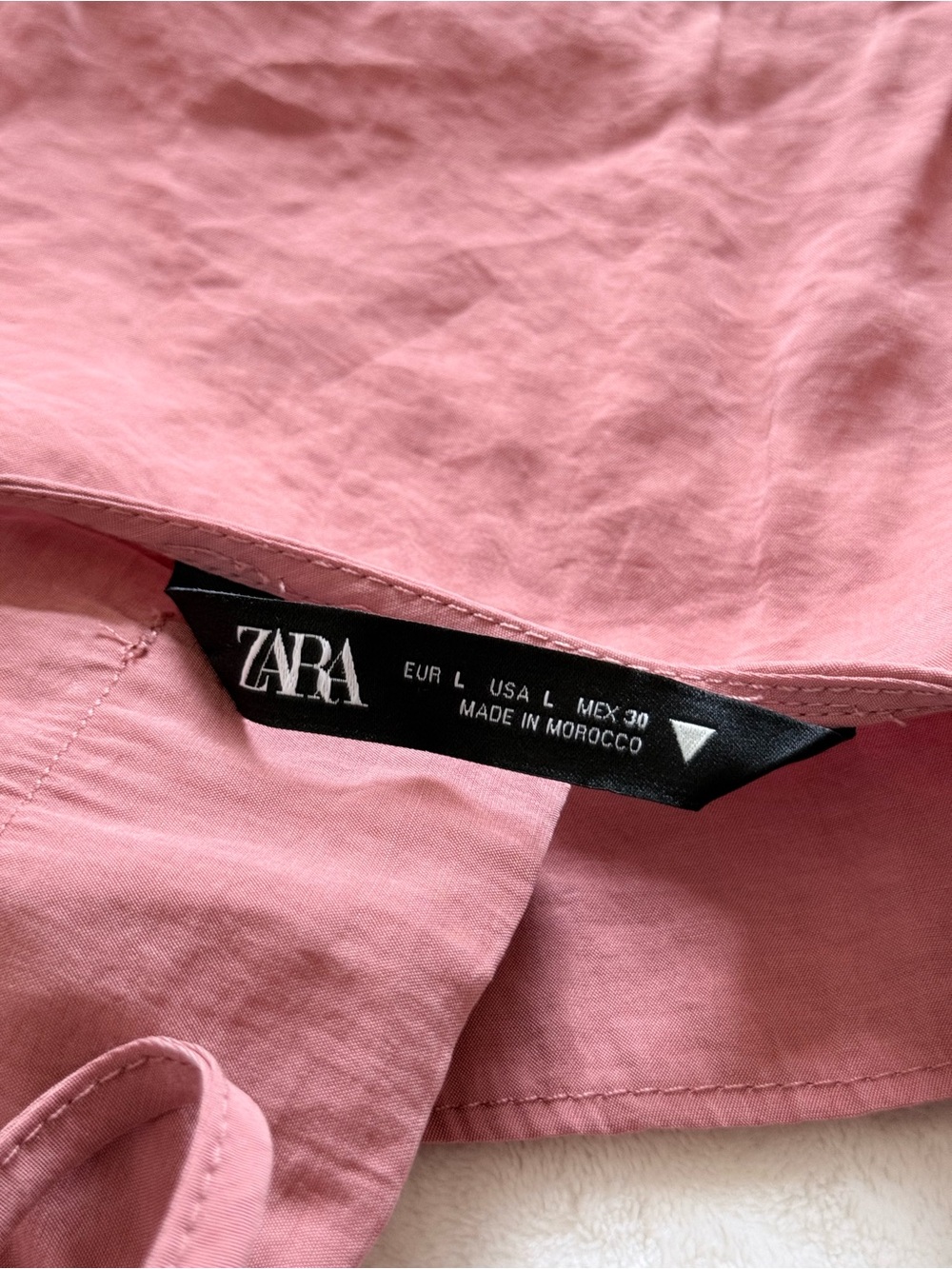 Zara Dusty Rose Tie-Front Crop Top - Picture 5 of 7